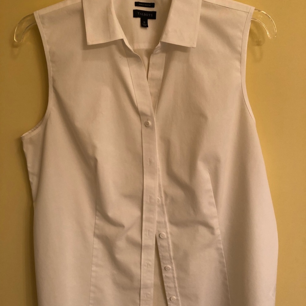 White wrinkle-resistant top by Talbots